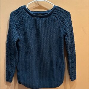 Loft long sleeve scoop neck chunky knit sweater Navy Blue Women's Sweater Size S